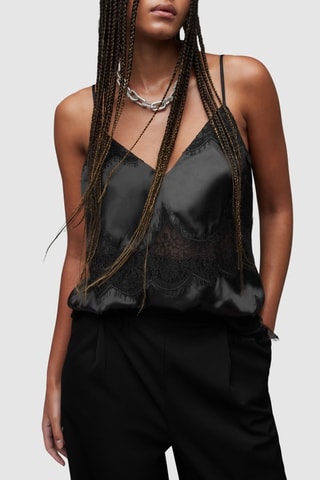 Camisola interior em seda - Preto
