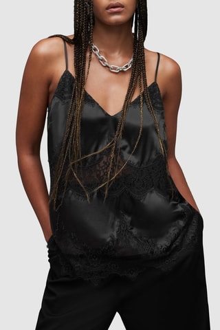 Camisola interior em seda - Preto