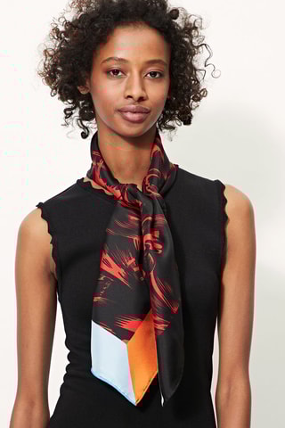 Foulard en soie Noir et rouge