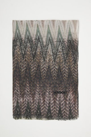 Echarpe en soie et laine Taupe et marron