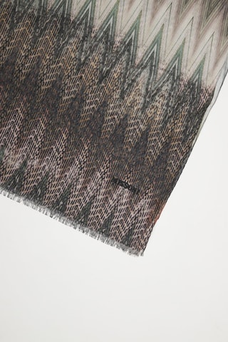 Echarpe en soie et laine Taupe et marron