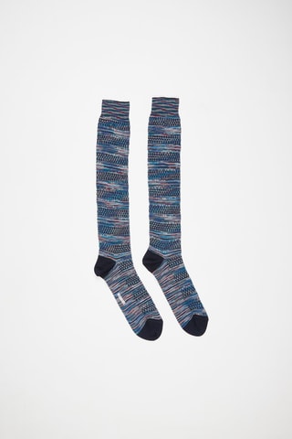 Chaussettes hautes tie and dye Bleu et noir