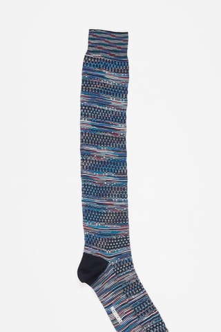 Chaussettes hautes tie and dye Bleu et noir