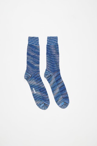 Chaussettes azur et blanc