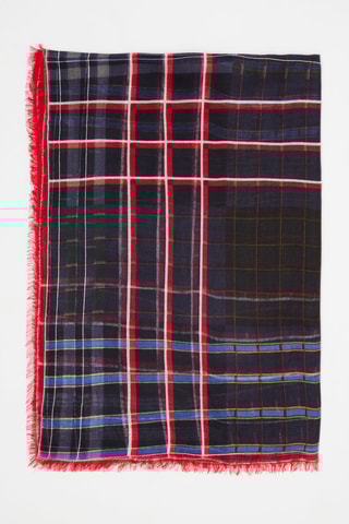 Echarpe à carreaux Noir et rouge