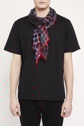 Echarpe à carreaux Noir et rouge