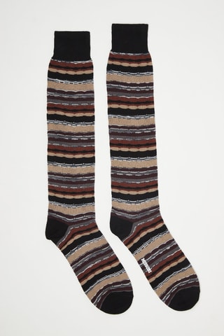 Chaussettes hautes Noir et beige