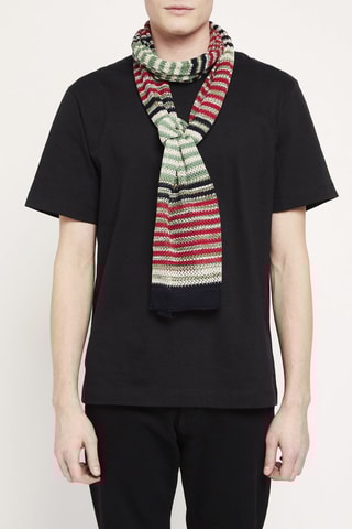 Echarpe rayée Rouge et vert clair