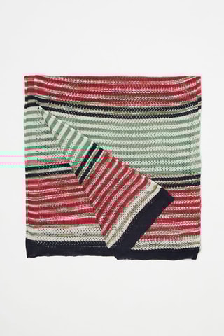 Echarpe rayée Rouge et vert clair
