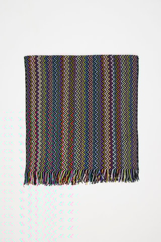 Echarpe en laine 
Noir et bleu