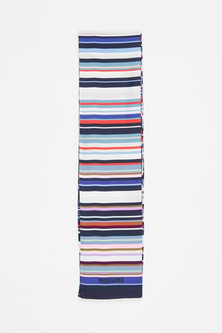 Echarpe en soie 
Bleu et blanc
