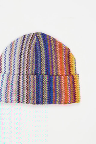 Bonnet en laine Blanc et bleu cobalt