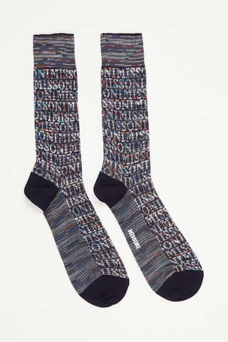 Chaussettes Bleu foncé et gris chiné