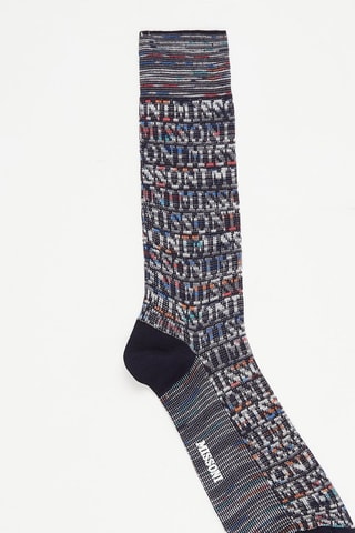 Chaussettes Bleu foncé et gris chiné