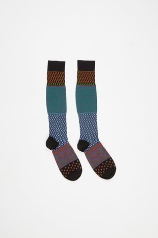 Chaussettes hautes Noir et vert