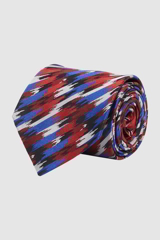 Cravate en soie Bleu et rouge