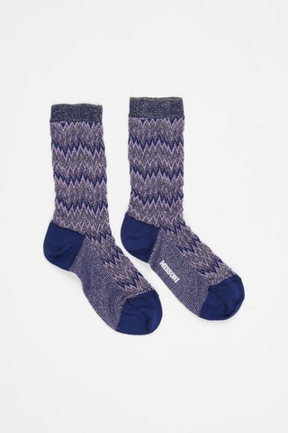 Chaussettes Mauve et bleu cobalt