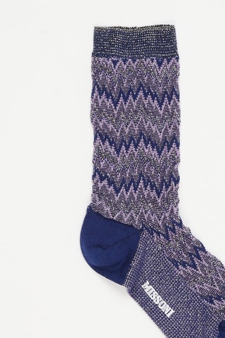 Chaussettes Mauve et bleu cobalt