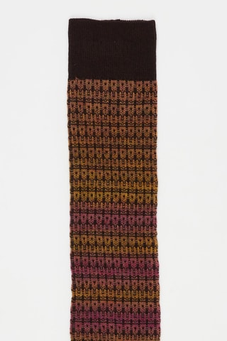 Chaussettes hautes en laine Marron et bordeaux