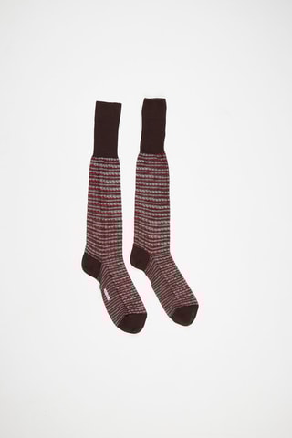Chaussettes hautes Bordeaux et blanc
