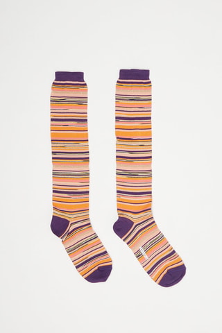 Chaussettes hautes Violet et orange