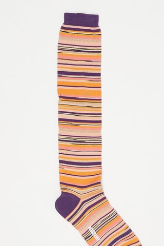 Chaussettes hautes Violet et orange