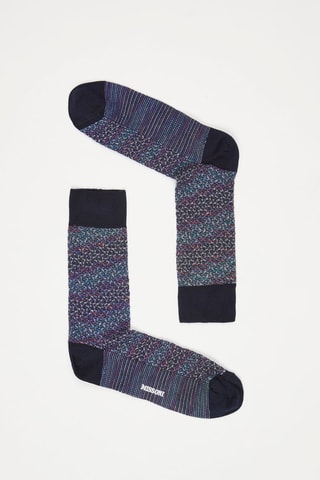 Chaussettes en laine Bleu marine et rouge