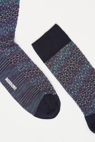 Chaussettes en laine Bleu marine et rouge