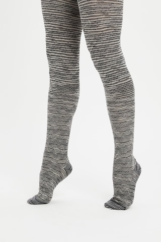Collant en laine Gris clair et noir