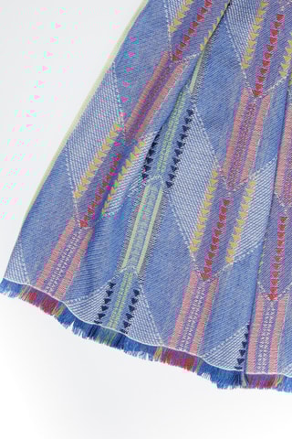 Foulard en laine et lin Azur et rose
