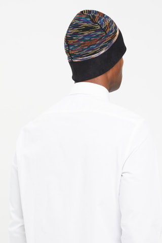 Bonnet en laine Noir et orange