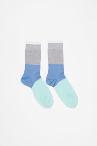 Chaussettes Gris clair chiné et blanc