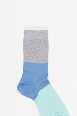 Chaussettes Gris clair chiné et blanc