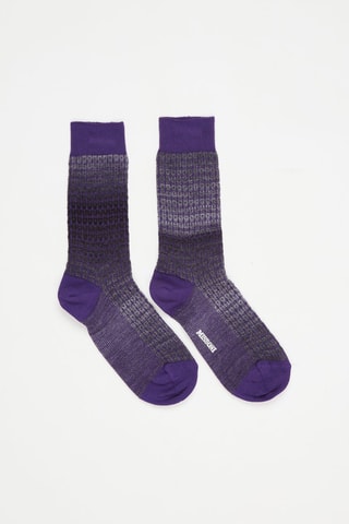 Chaussette en laine Violet et gris chiné