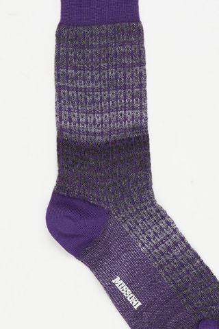 Chaussette en laine Violet et gris chiné