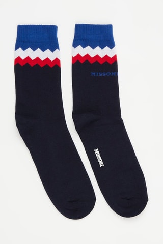 Chaussettes Bleu marine et blanc chiné