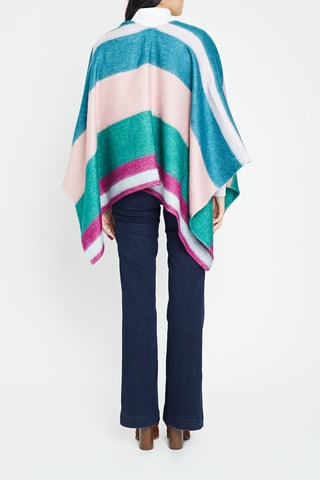 Poncho en laine Vert et bleu