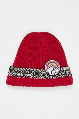 Bonnet en laine Rouge et gris