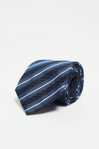 Cravate en soie Indigo et noir