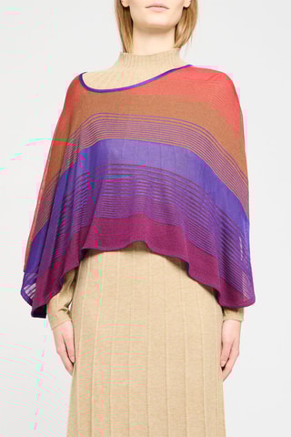 Poncho Corail et mauve