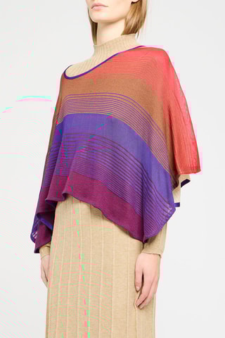 Poncho Corail et mauve