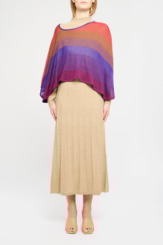 Poncho Corail et mauve