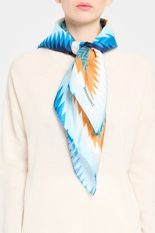 Foulard en soie Bleu cobalt et blanc
