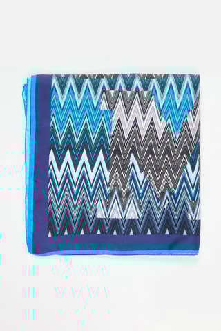 Foulard en soie - Bleu marine et marron