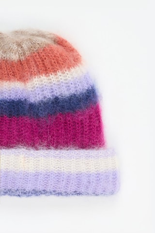 Bonnet en mohair et laine - Mauve et fuchsia