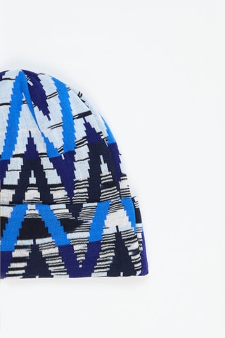 Bonnet en laine - Bleu clair et écru