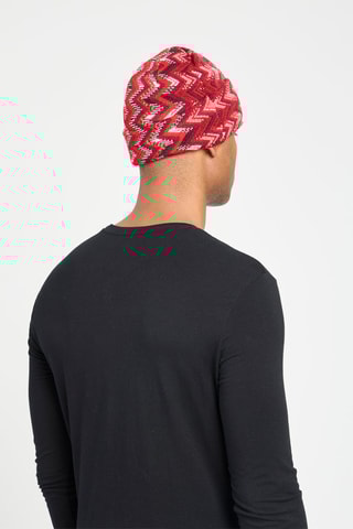 Bonnet en laine - Rouge et écru