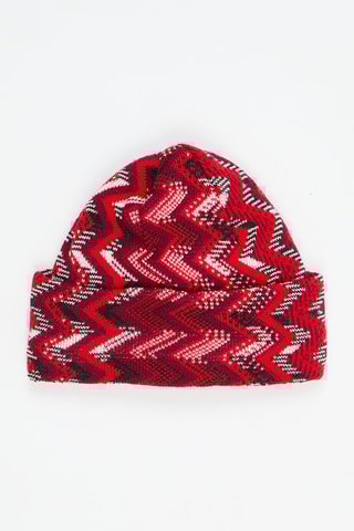 Bonnet en laine - Rouge et écru