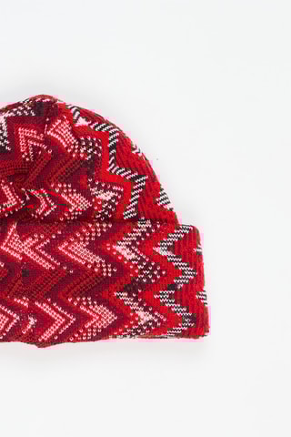 Bonnet en laine - Rouge et écru