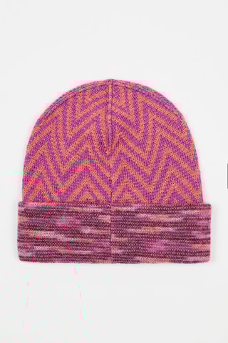 Bonnet en laine et mohair - Mauve
